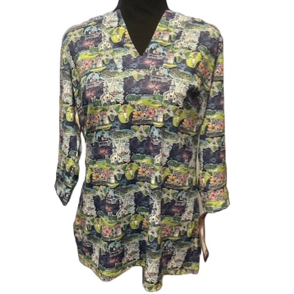 NWT Katherine Way Women's Multicolor Boca Tunic Top - Picture 3 of 8
